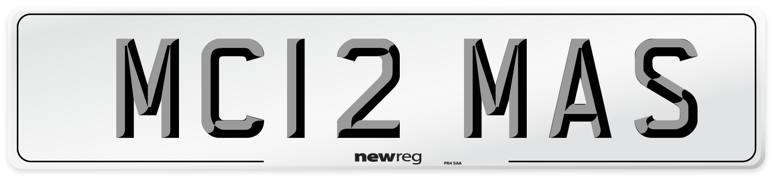 MC12 MAS Number Plate from New Reg